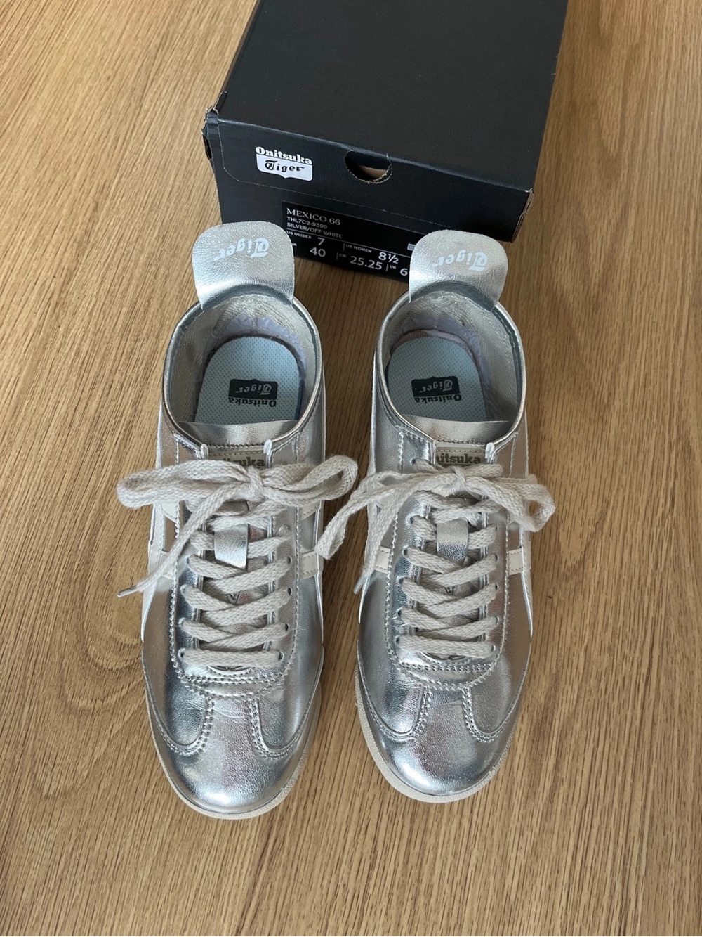 Onitsuka Tiger by Asics Women's Mexico 66 Metallic Champagne/White Sneakers - Picture 7 of 7